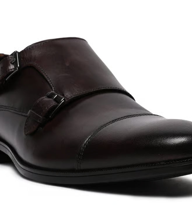 Men's ZIGOFA-IN201 Dark Brown Monk Strap Sandals