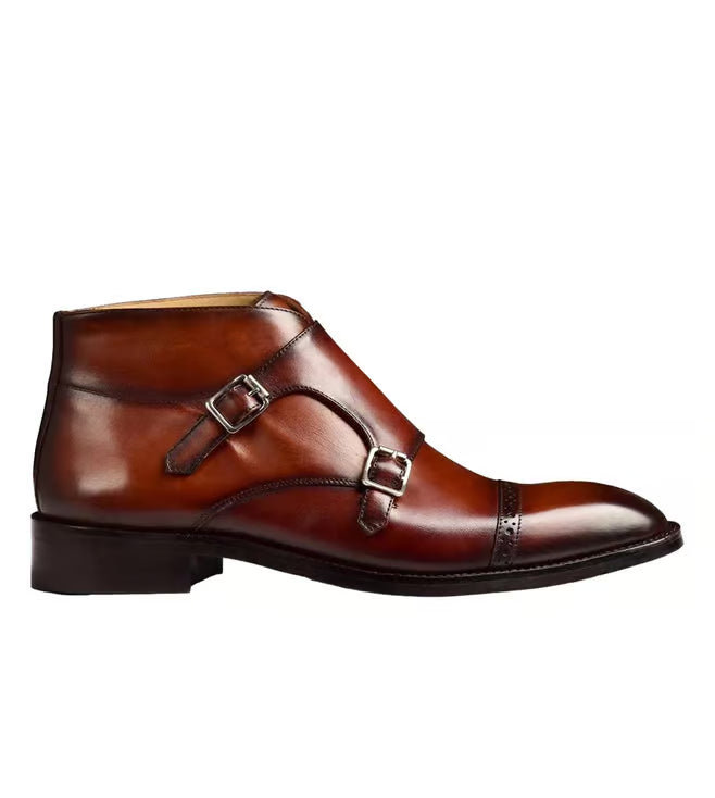 Men's Patrik Norton Brown Monk Strap Shoes