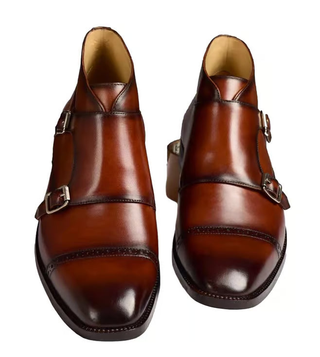Men's Patrik Norton Brown Monk Strap Shoes