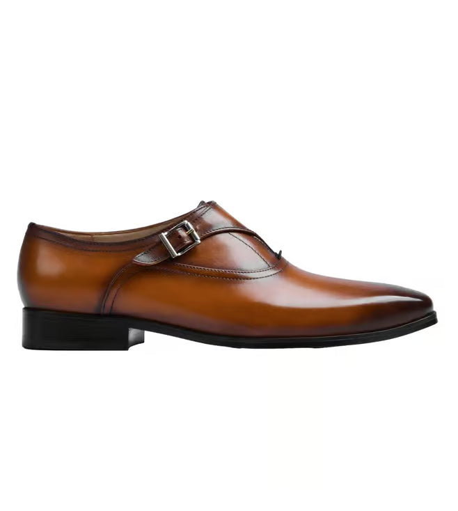 Men's Efron Tan Monk Strap Shoes
